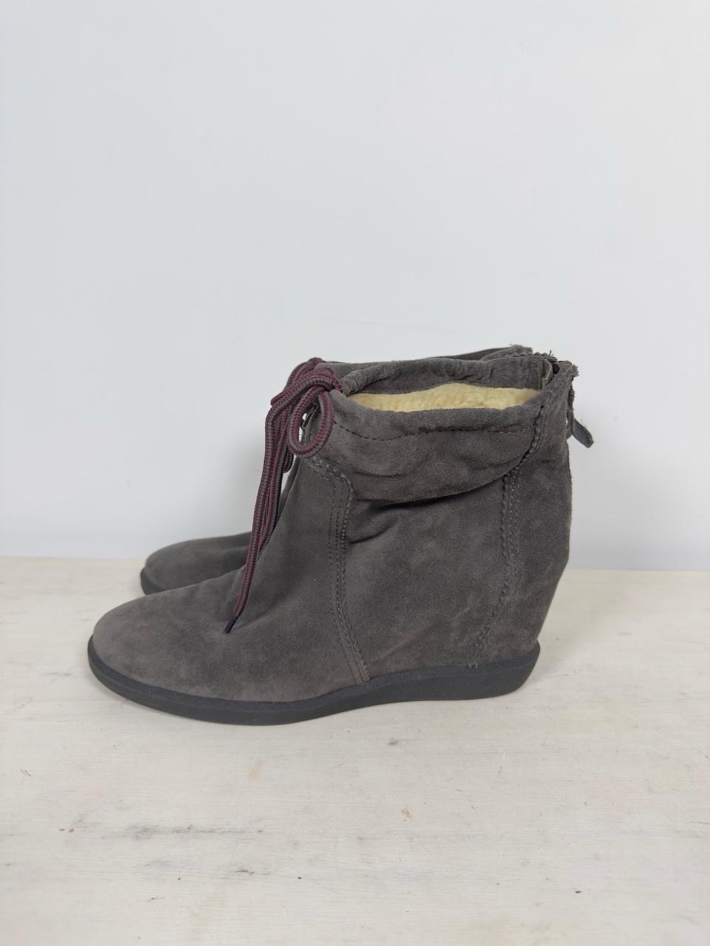 Suede Wedge Booties